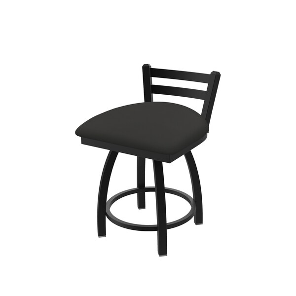 18" Low Back Swivel Vanity Stool, Black Wrinkle, Canter Iron Seat